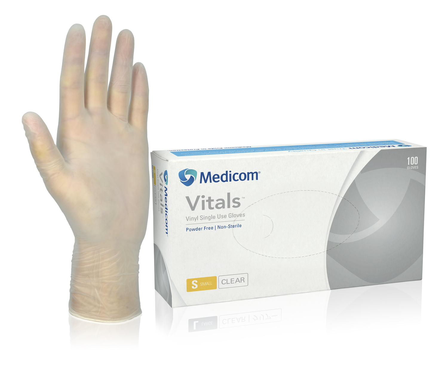 MCR Safety Disposable Vinyl Gloves, Medium, 5 Mil, Industrial-Grade, 100/Box Off